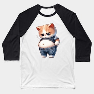 The Chubby Cat Conundrum Baseball T-Shirt